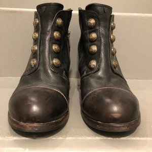HTC Los Angeles  Button Booties with Stacked heel